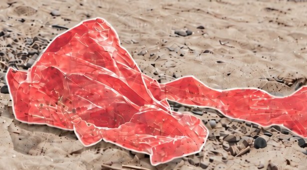 Red-highlighted example paper bag