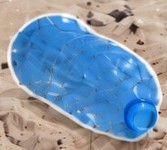 Second blue-highlighted plastic drink bottle